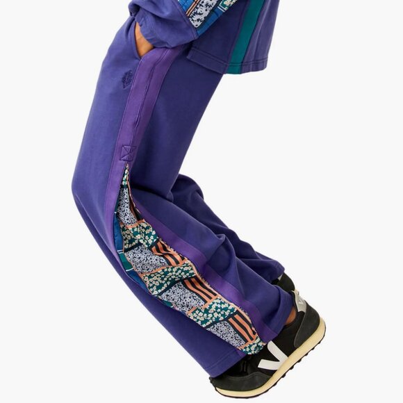 NWT size LARGE Free People Women's Blue Fp Movement Kickoff Cotton Terry Pants - Picture 6 of 6